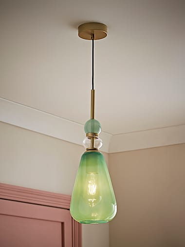 Green Stacked Glass Pendant Ceiling Light