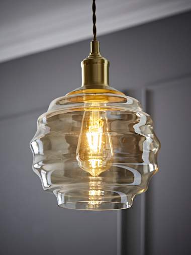 Patty Champagne Bubble Glass Easy Fit Pendant