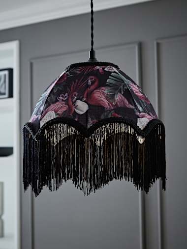 Rosette Flamingo Scalloped Shade with Tassels