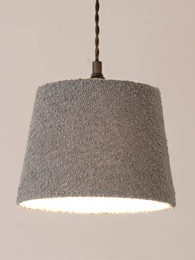 Grey Boucle Tapered Shade