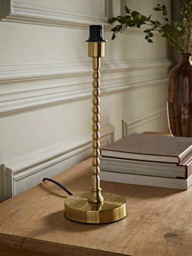 Maeve Brushed Gold Bobbin Table Lamp Base