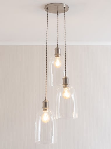 Shaw Brushed Chrome Ceiling Pendant Cluster Lamp Holder