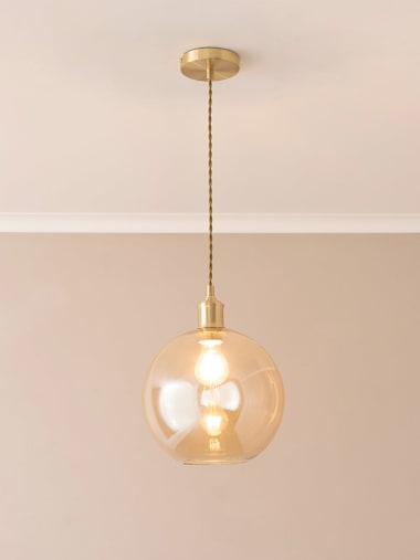 Shaw Brushed Gold Ceiling Pendant E27 Lamp Holder