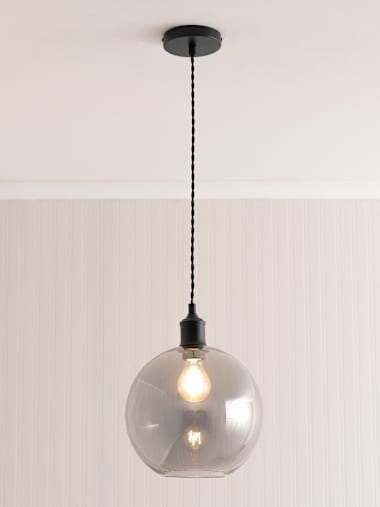 Black Braided Cable Adjustable Pendant Ceiling Lampholder
