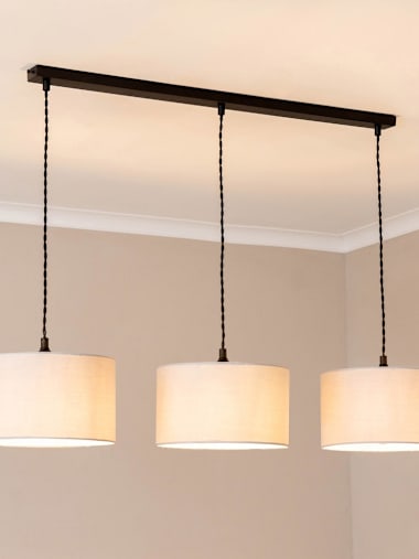 Black Braided Cable Adjustable Diner Ceiling Lampholder