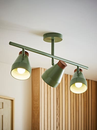 Parker Green & Walnut Bar Ceiling Light
