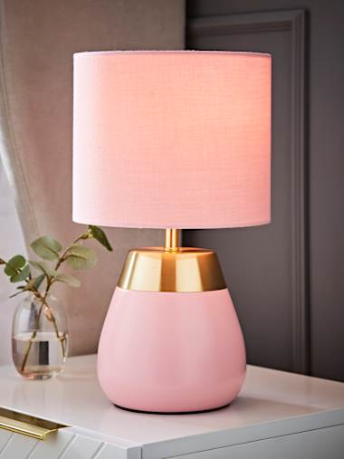 Hurst Pink Touch Table Lamp with Pink Shade