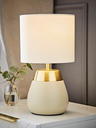 Cream Touch Table Lamp with Cream Shade