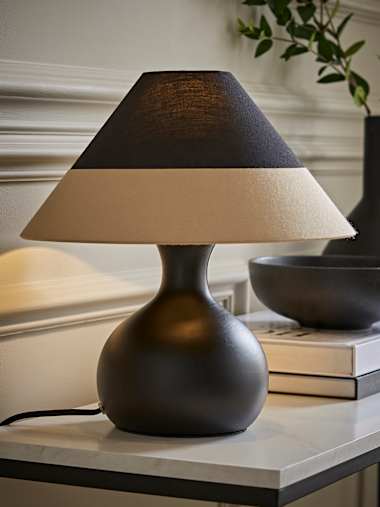 Rupert Black Table Lamp with Conical Shade