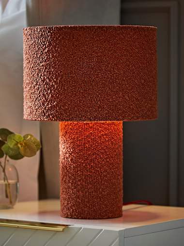 Ash Rust Boucle Fabric Table Lamp