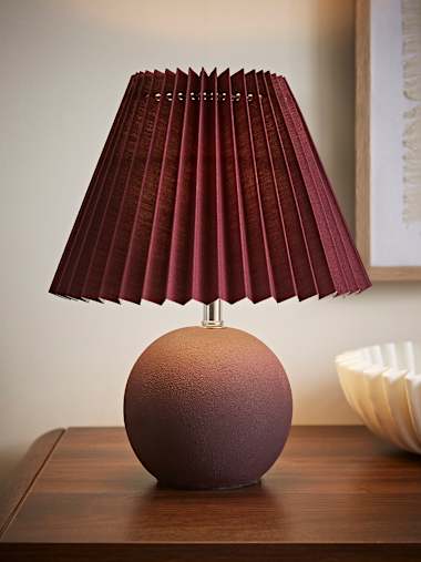 Beattie Burgundy Origami Table Lamp