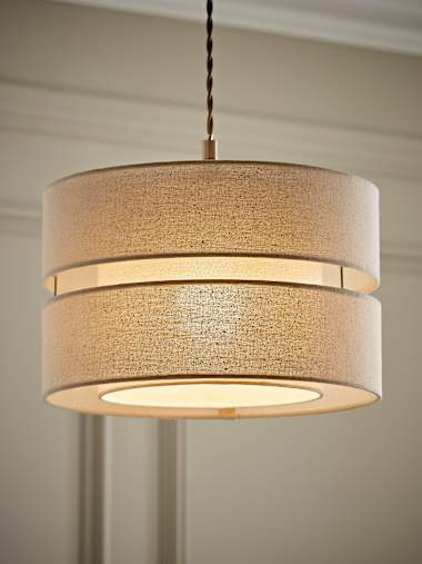 Sophia Medium Biscuit Linen Pendant Shade