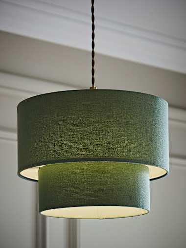 Jodie 2 Tier Sage Linen Drum Shade