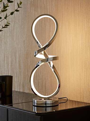 Infinity Chrome Swirl Table Lamp