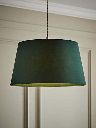 Large Forest Green Fabric Taper Shade