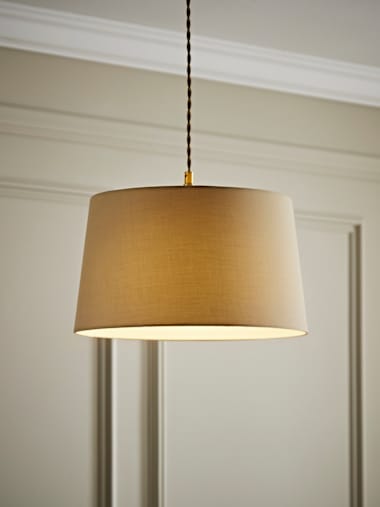 Medium Natural Fabric Taper Shade