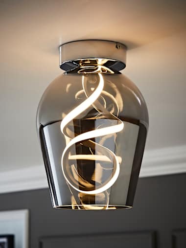 Helix Smoked Glass Ceiling Light