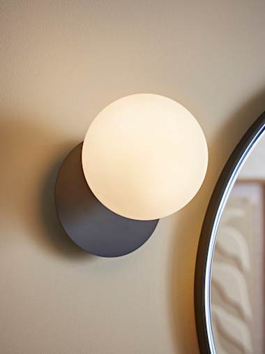Darla Navy Flush Globe Wall Light