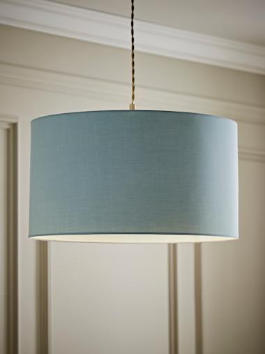 Reni Large Duck Egg Blue Fabric Drum Shade