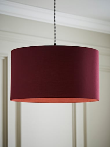 Large Plum Fabric Drum Shade