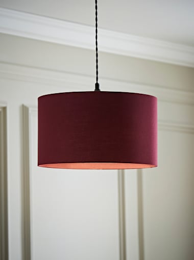 Medium Plum Fabric Drum Shade