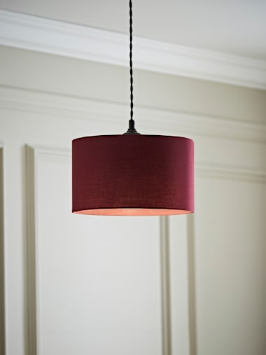 Small Plum Fabric Drum Shade