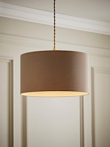 Medium Mink Fabric Drum Shade