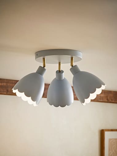Millie 3-Way Powder Blue Scalloped Ceiling Spotlight