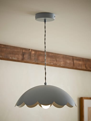 Millie Powder Blue Scalloped Flower Ceiling Pendant Light