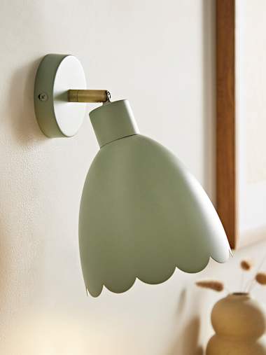 Sage Green Scalloped Wall Light