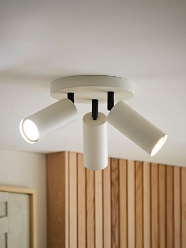 Taylor 3-Way Matte Cream Ceiling Spotlight