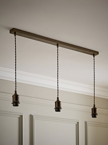 Brushed Brass Adjustable Bar Ceiling Pendant Lamp Holder
