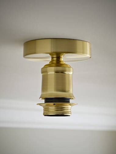 Brushed Gold Flush Ceiling Pendant Lamp Holder