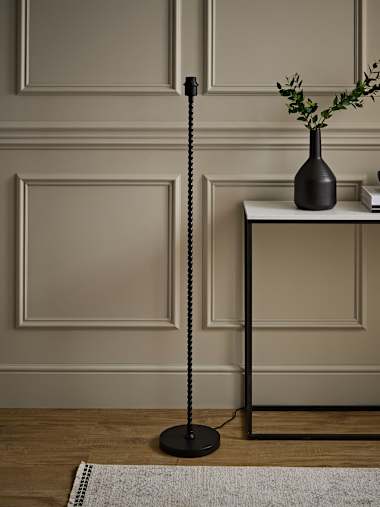 Matte Black Bobbin Floor Lamp Base
