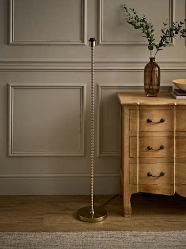 Brushed Gold Bobbin Floor Lamp Base