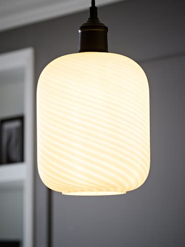 Frosted Oval Swirl Glass Pendant Shade