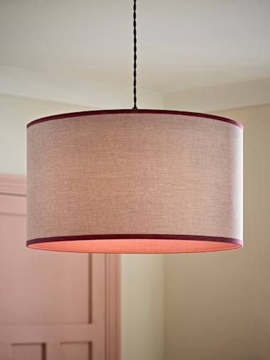 Pink Large Woven Drum Shade with Colour Inner