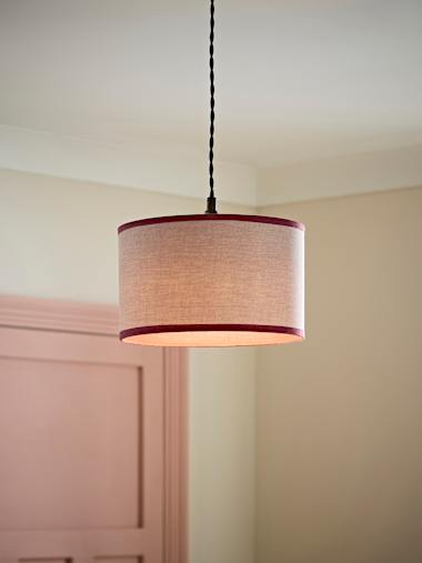 Pink Small Woven Drum Shade with Colour Inner