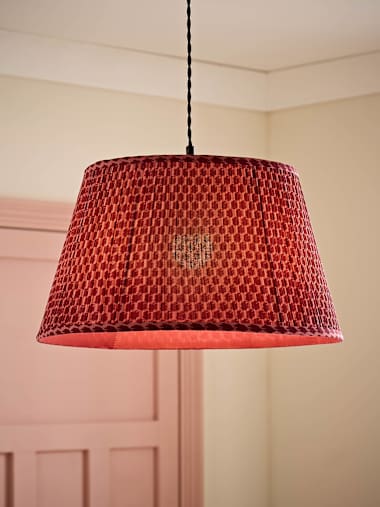 Large Pink Pleated Taper Shade