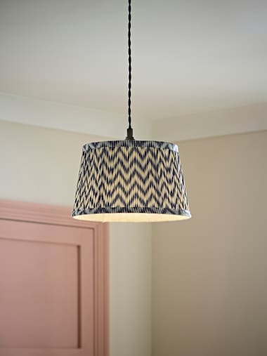 Navy Small Chevron Pleated Taper Shade