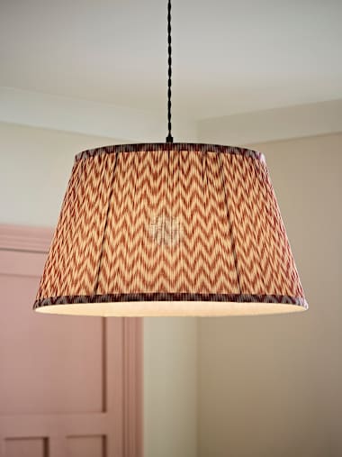 Pink Large Chevron Pleated Taper Shade
