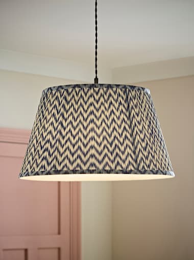 Navy Large Chevron Pleated Taper Shade