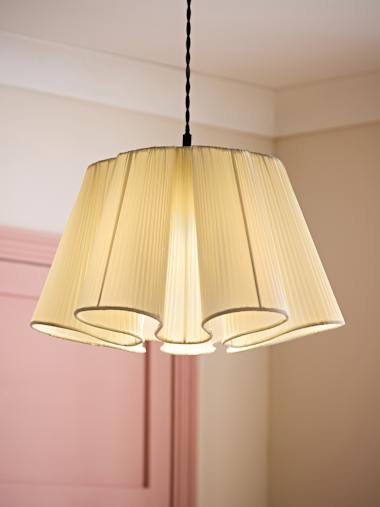 Natural Tulip Pleated Pendant Shade