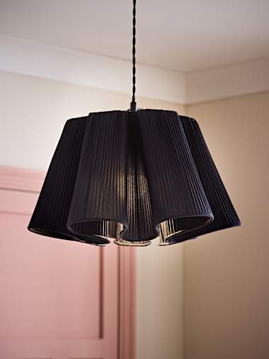 Navy Tulip Pleated Pendant Shade