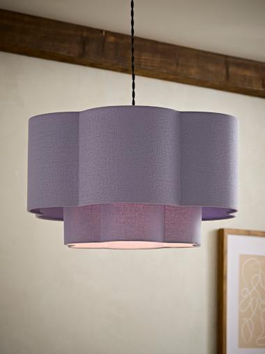 Lilac 2 Tier Linen Scallop Shade