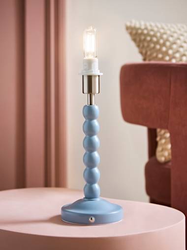 Powder Blue Bobbin Rechargeable Table Lamp Base