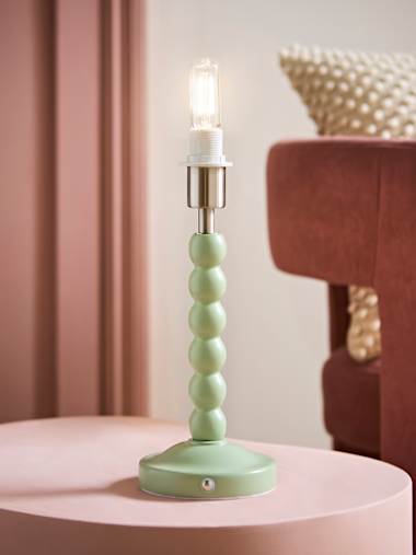 Sage Green Bobbin Rechargeable Table Lamp Base