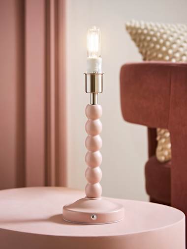 Rose Pink Bobbin Rechargeable Table Lamp Base
