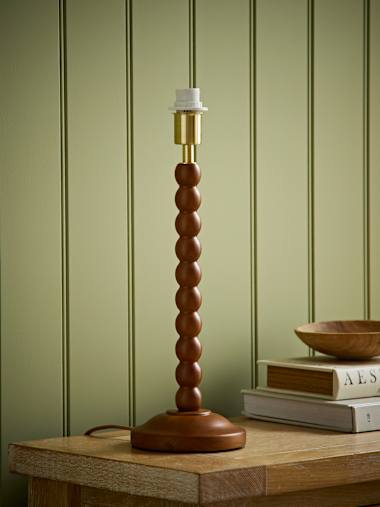 Walnut Bobbin Table Lamp Base