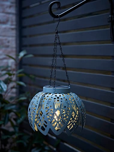 Powder Blue Hanging Solar Light